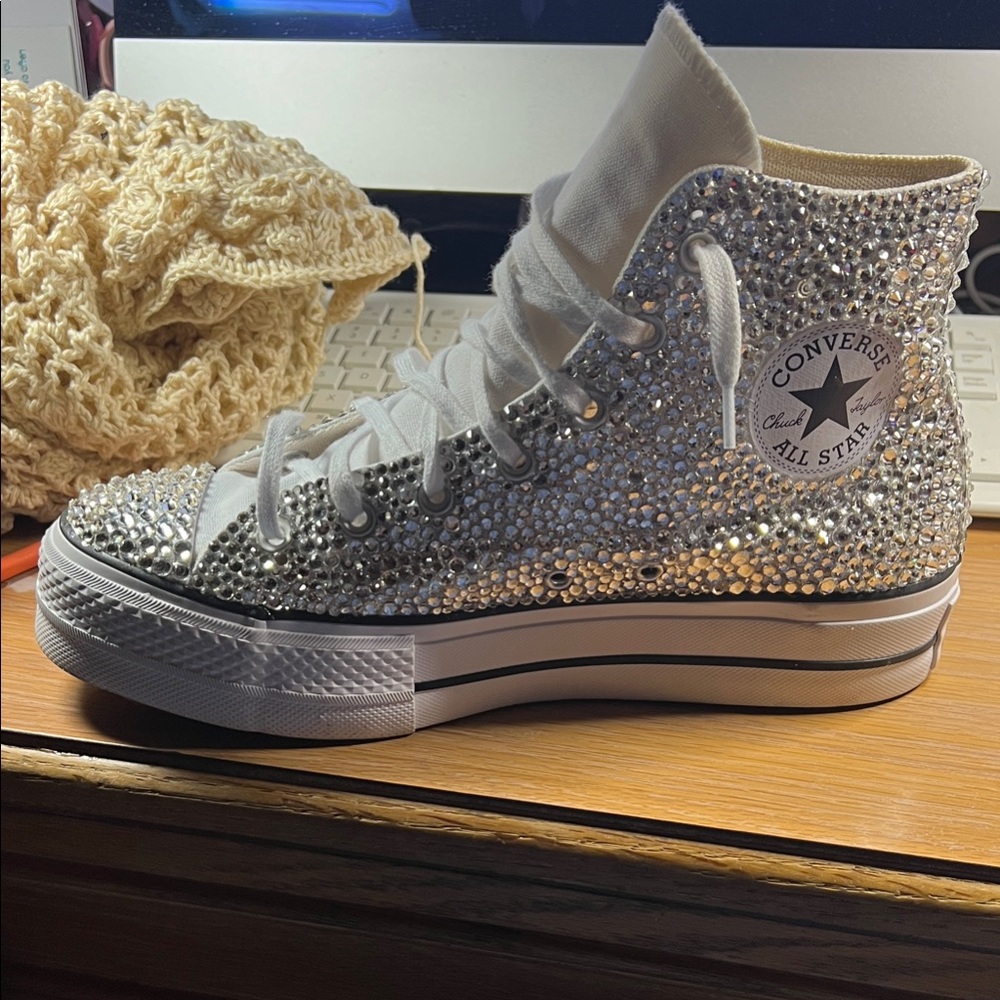 Converse Women's Silver Studded High-Top Sneakers